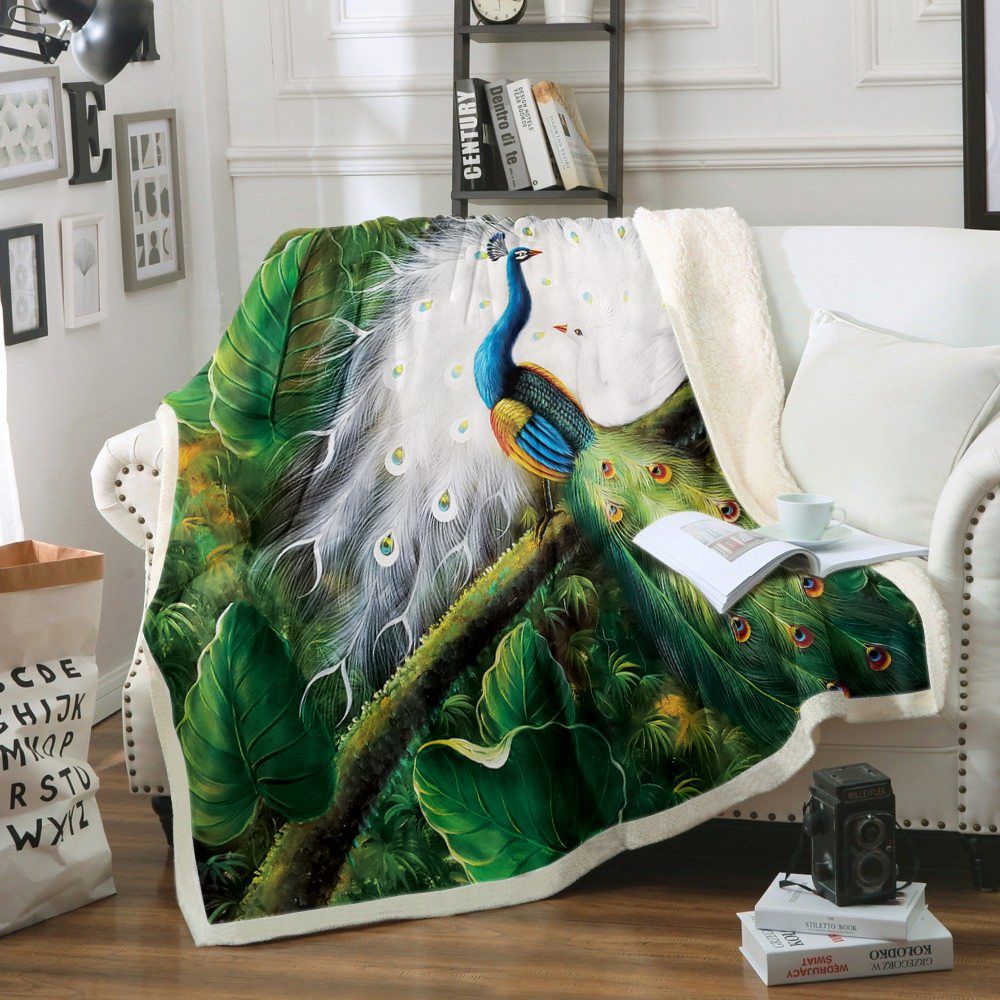 Peafowl Sherpa Fleece