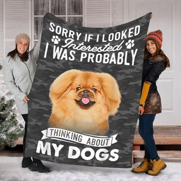 Pekingese Dog Sherpa Fleece Blanket