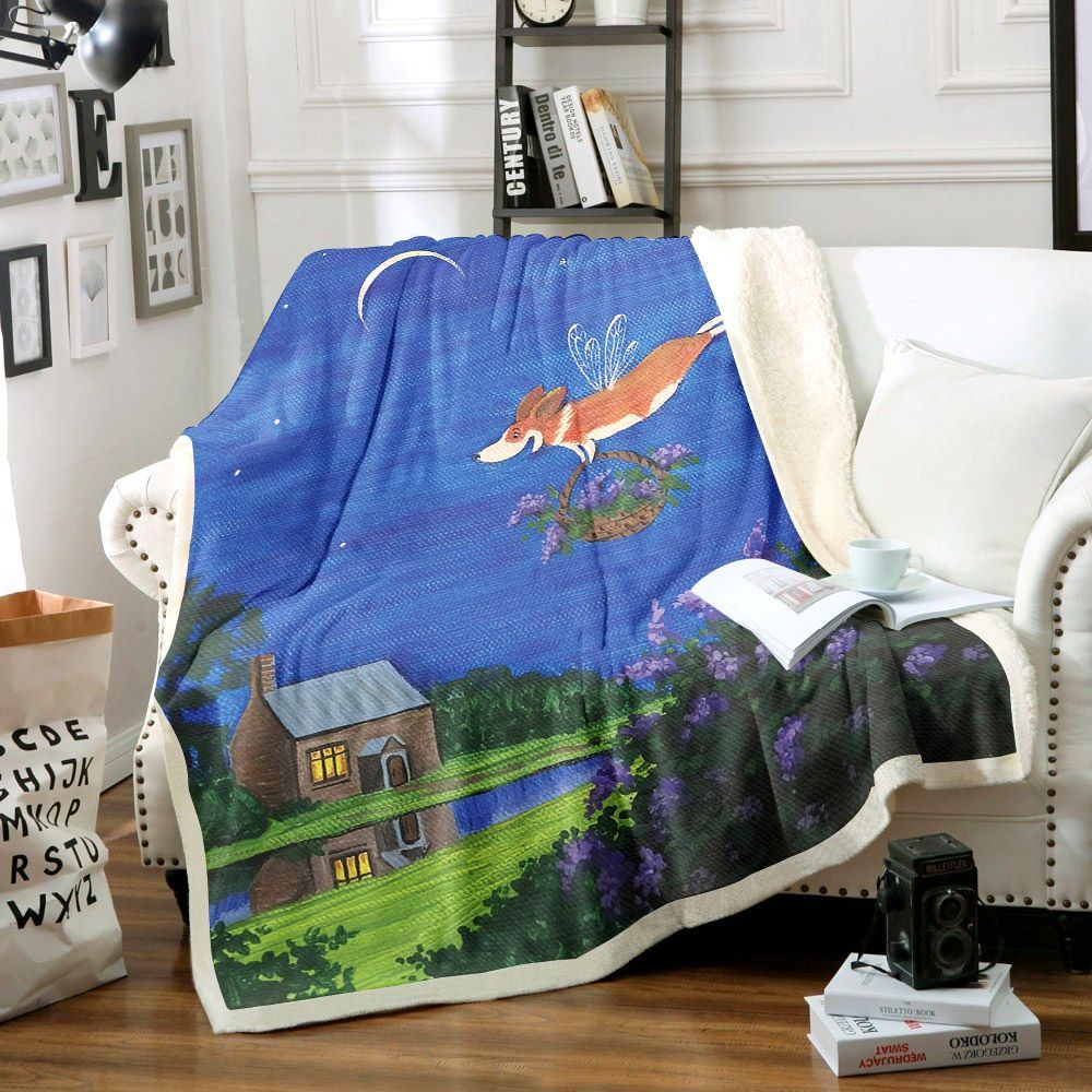 Pembroke Welsh Corgi Sherpa Fleece Blanket