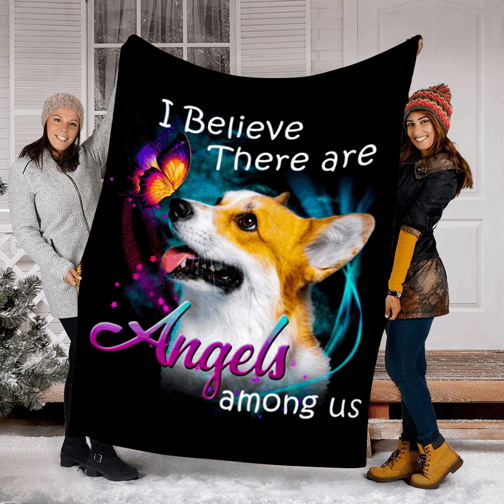 Pembroke Welsh Corgi Angels Among Us Classic Dog Sherpa Fleece Blanket