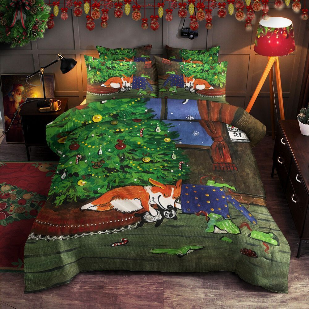 Pembroke Welsh Corgi Christmas Bedding Set