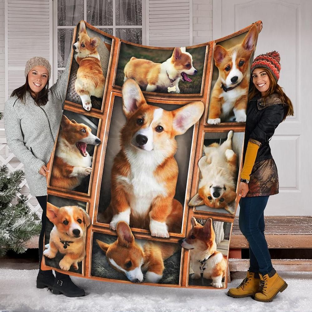 Pembroke Welsh Corgi Dog 3D Sherpa Fleece Blanket