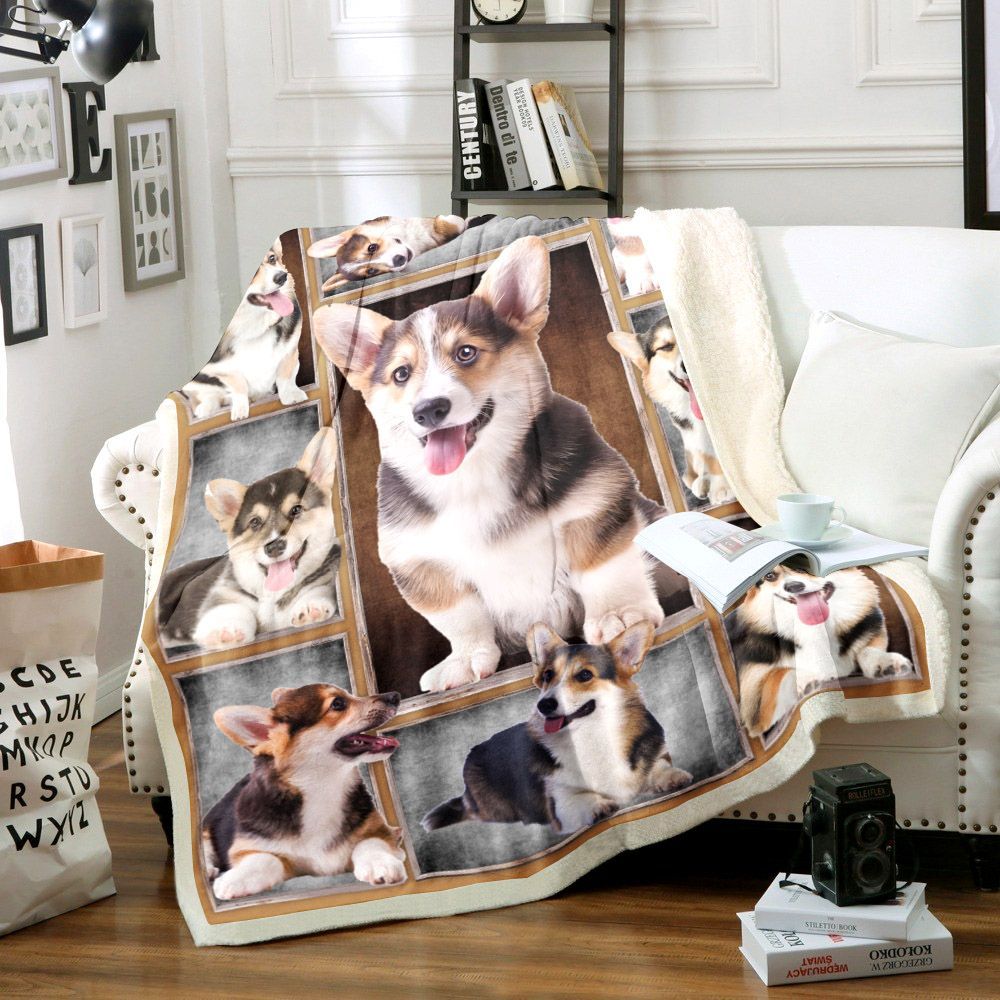Pembroke Welsh Corgi Sherpa Fleece Blanket