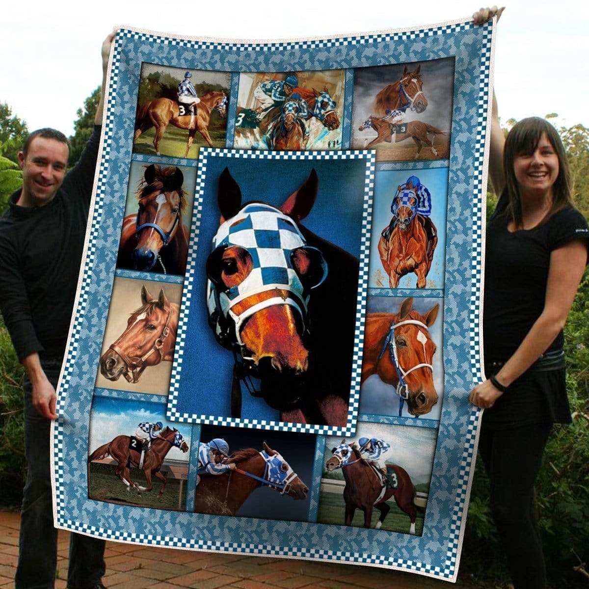 Pemola Secretariat Racing Horse Fleece Blanket Gift For Women