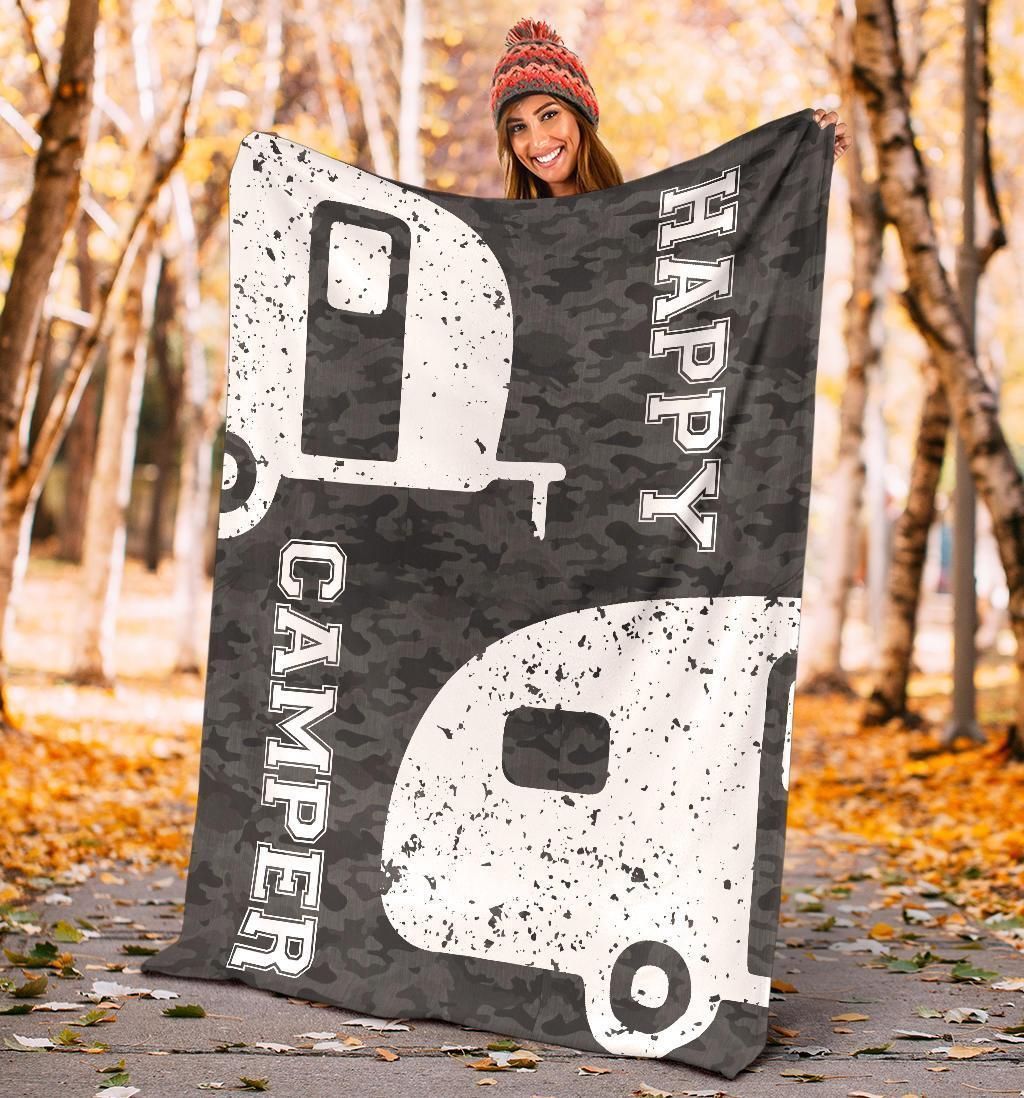 Pendleton Camp Happy Camper Camo Fleece Blanket