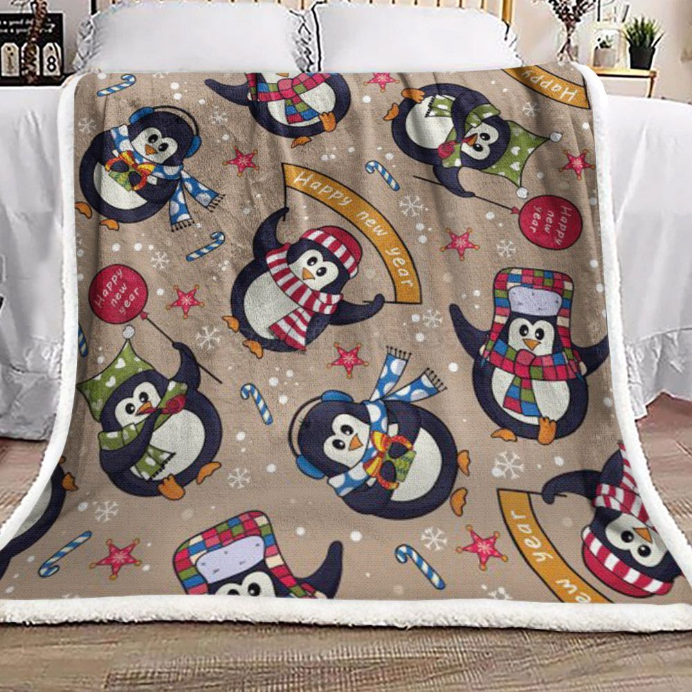 Penguin Christmas Sherpa Fleece Blanket