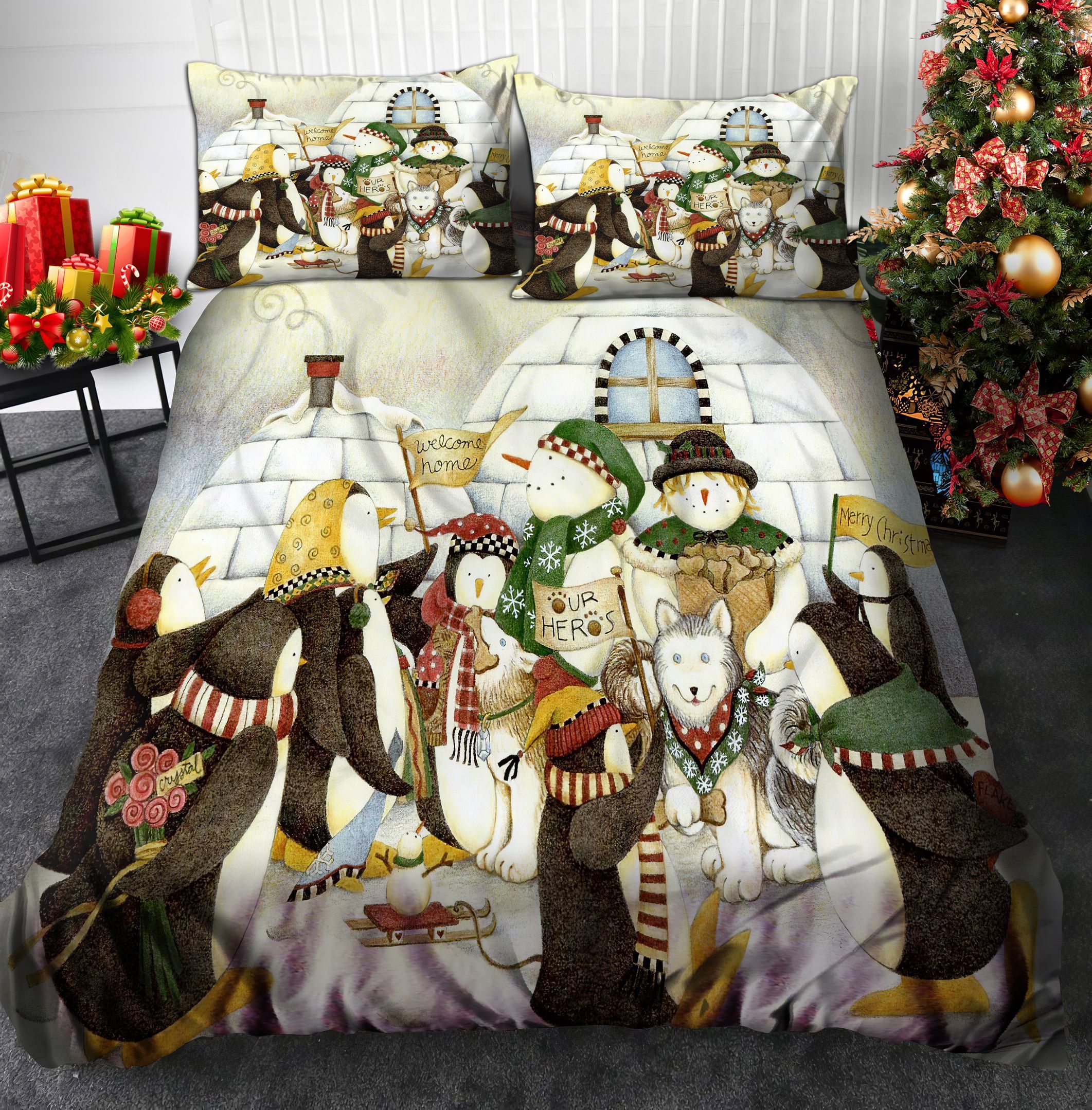 Penguin Christmas Bedding Set