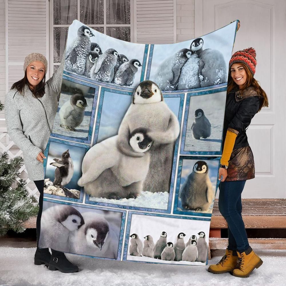 Penguin Sherpa Fleece Blanket