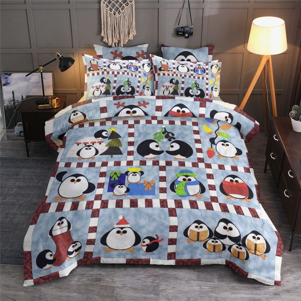 Penguin Cotton Bed Sheets Spread Comforter Bedding Set