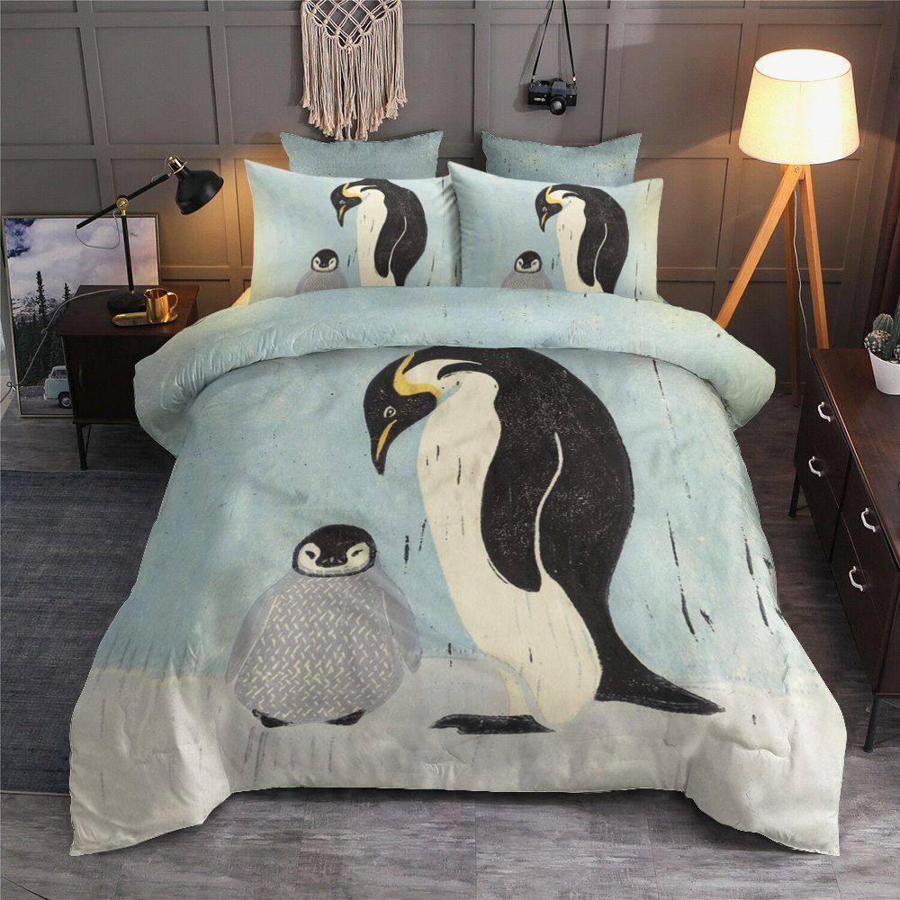 Penguin Cotton Bed Sheets Spread Comforter Bedding Set