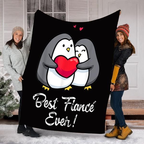 Penguin Valentine Sherpa Fleece Blanket