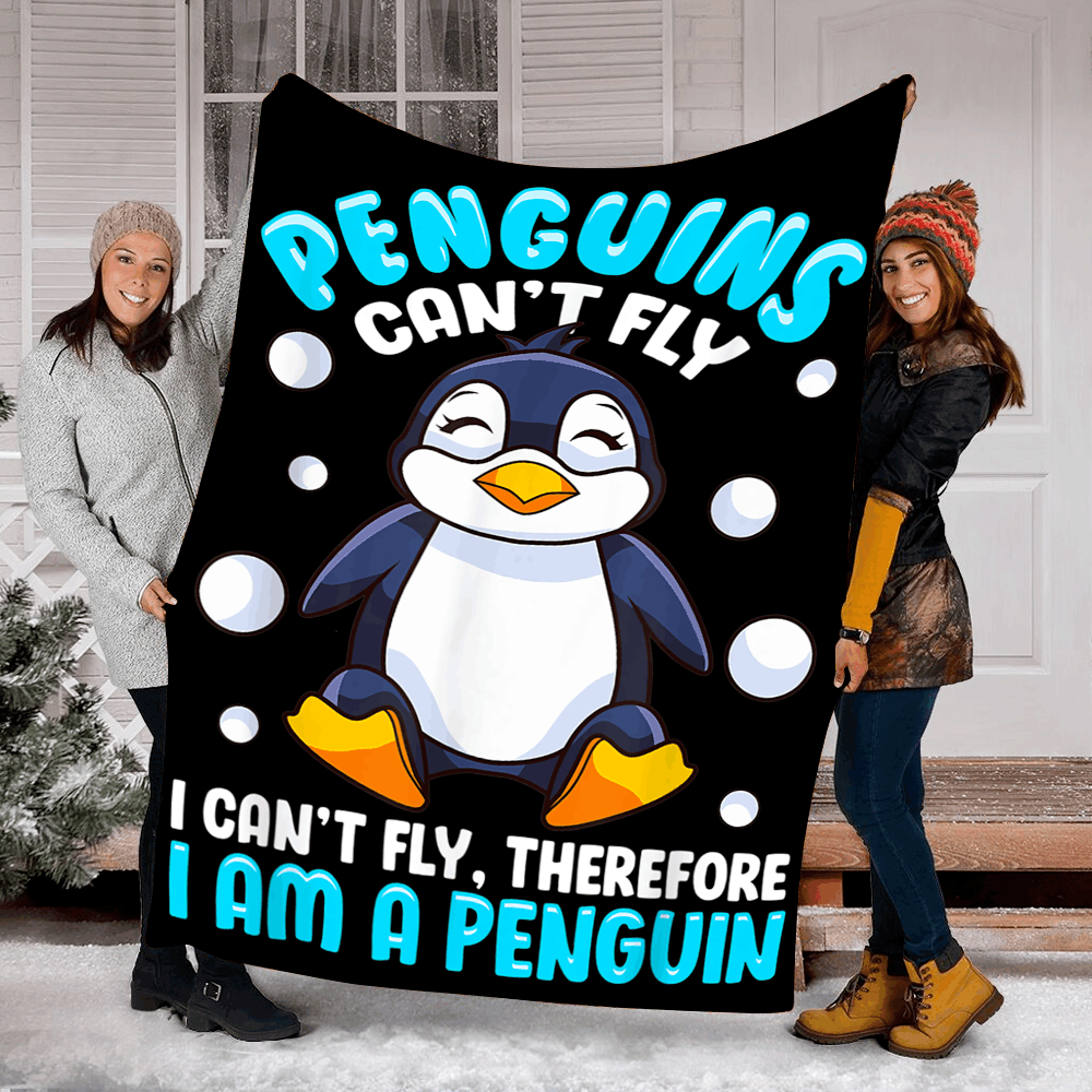 Penguins Can’t Fly Sherpa Fleece Blanket