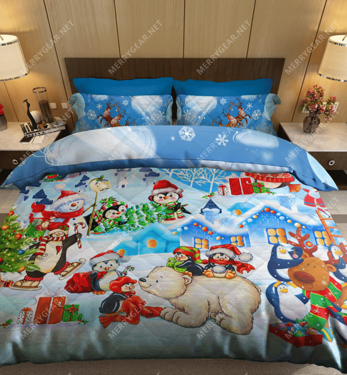 Penguins Christmas Bedding Set