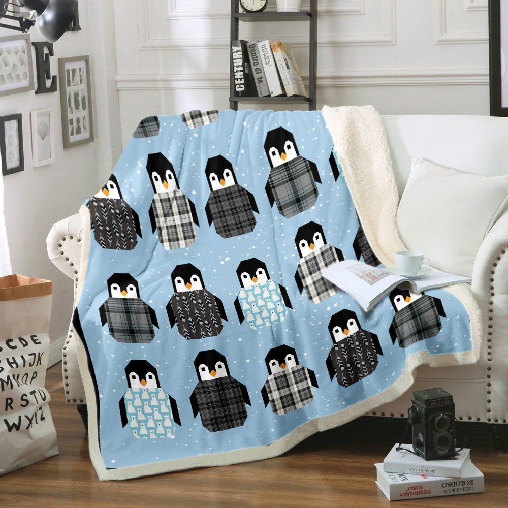 Penguins Sherpa Fleece Blanket