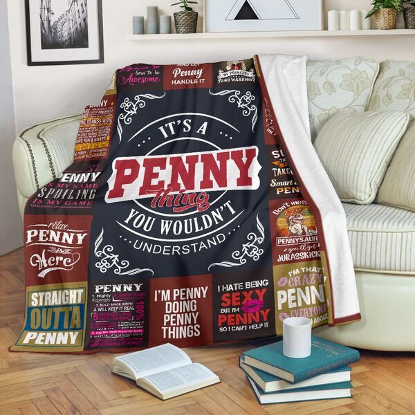 Penny Premium Fleece Blanket Personalized