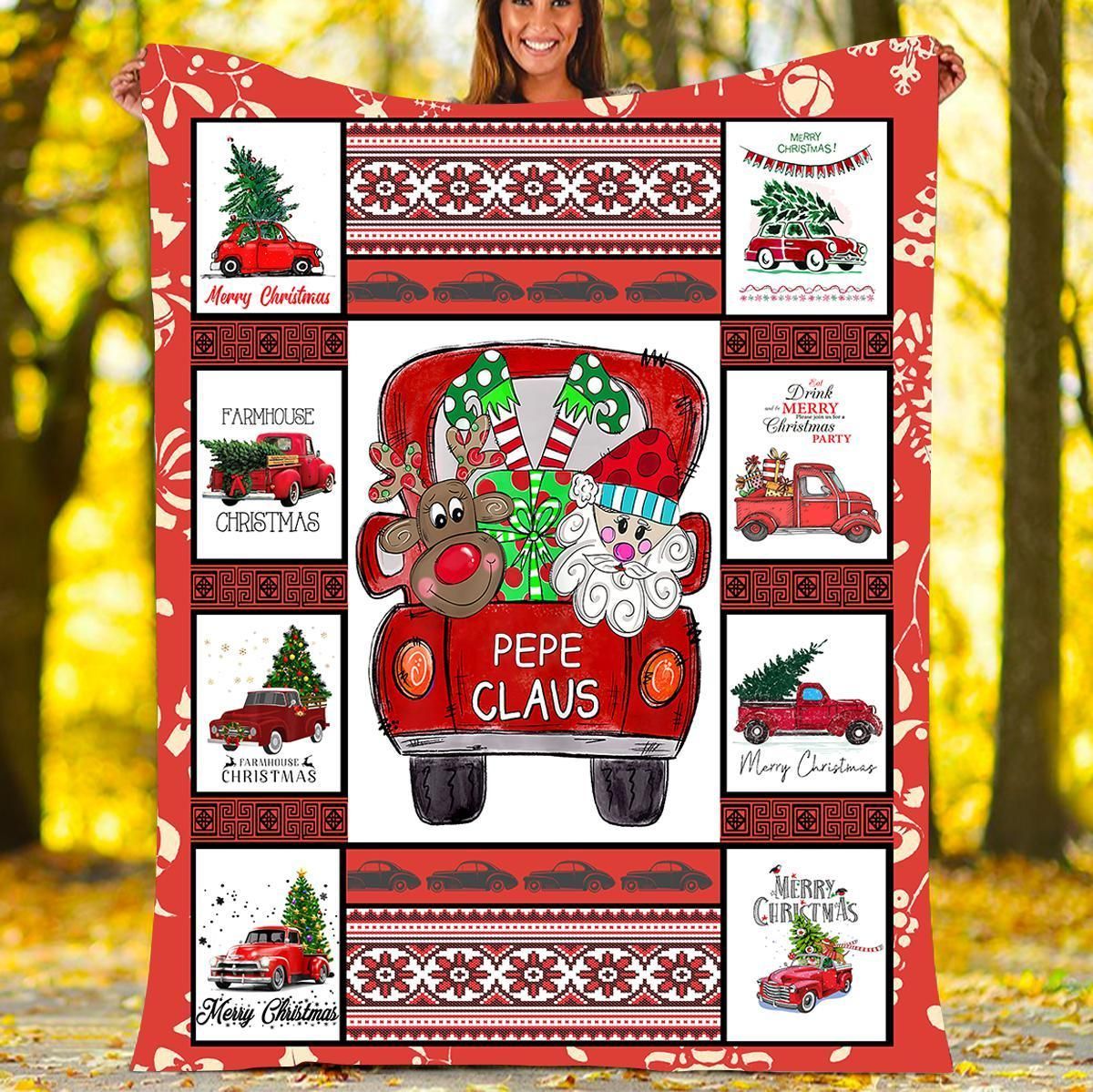 Pepe Claus Christmas Sherpa Fleece Blanket