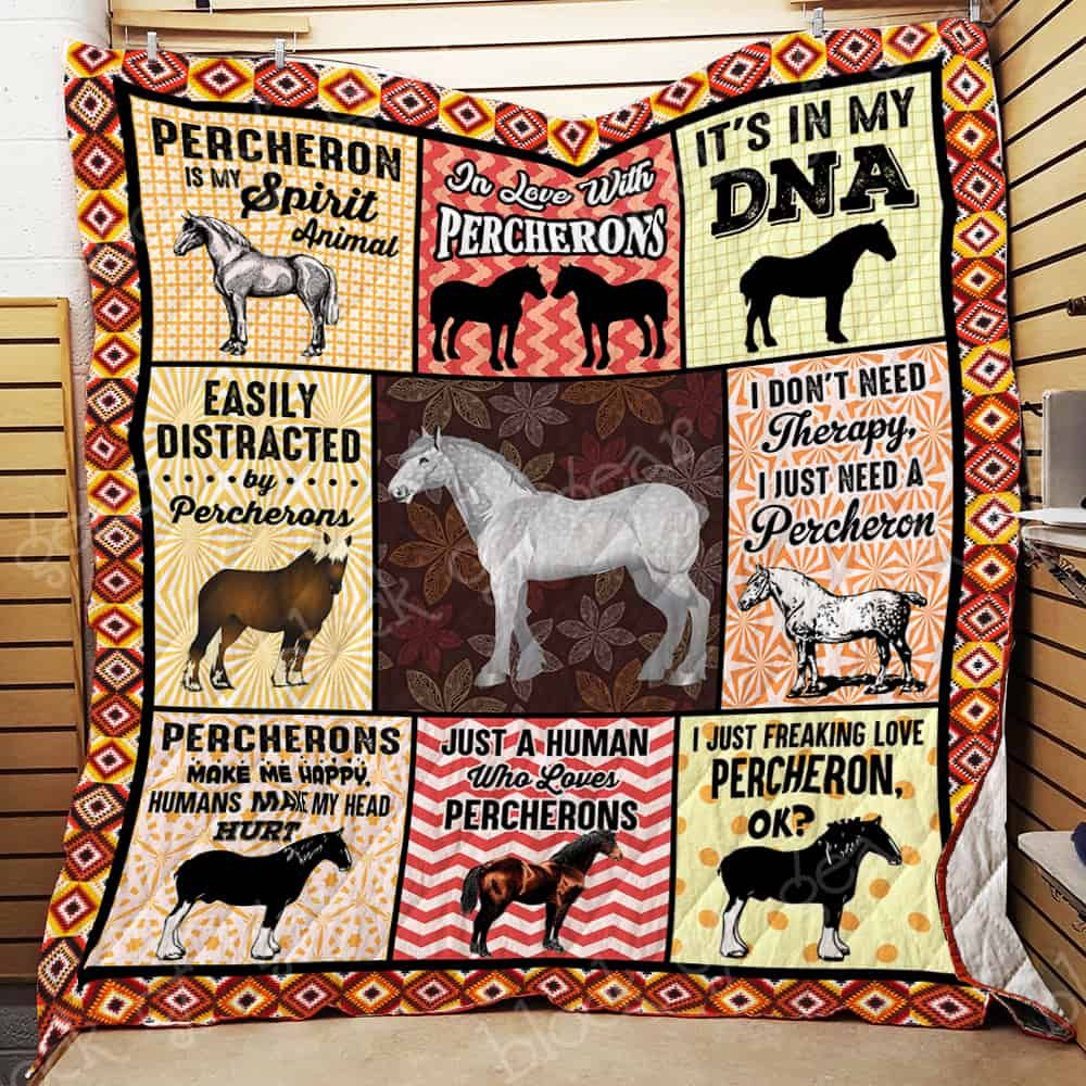 Percheron Horse CL19100664MDQ Quilt Blanket