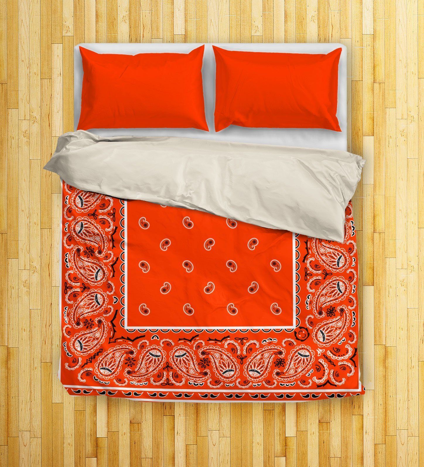 Perfect Orange Bandana Bedding Set