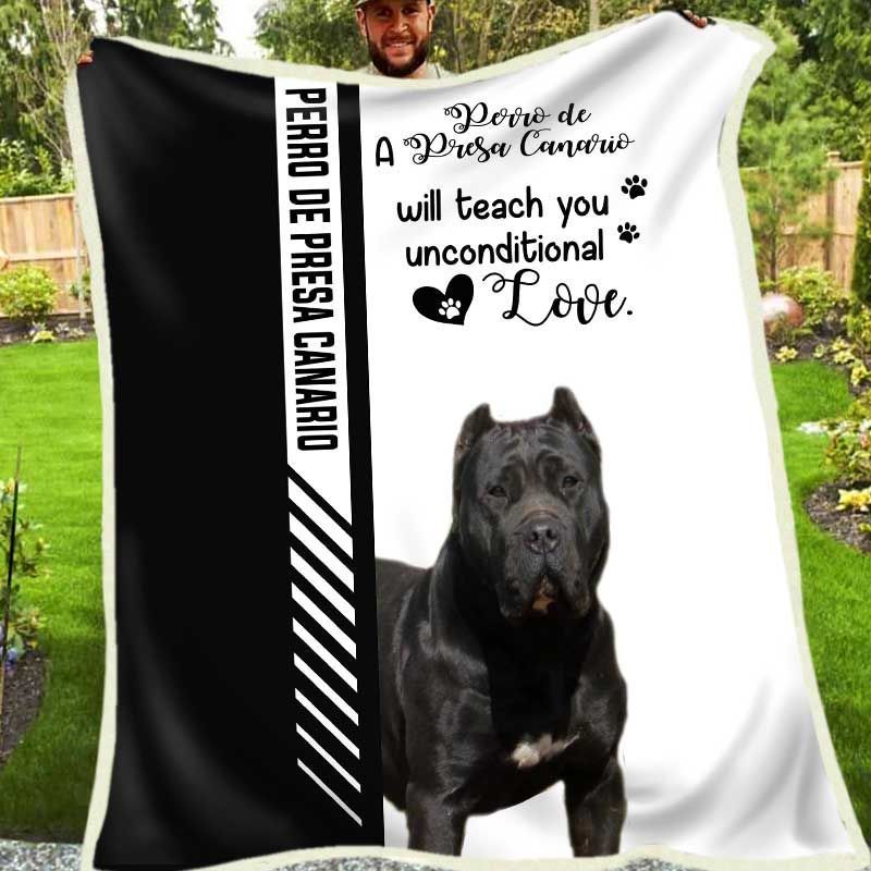 Perro De Presa Canario Sherpa Fleece Blanket