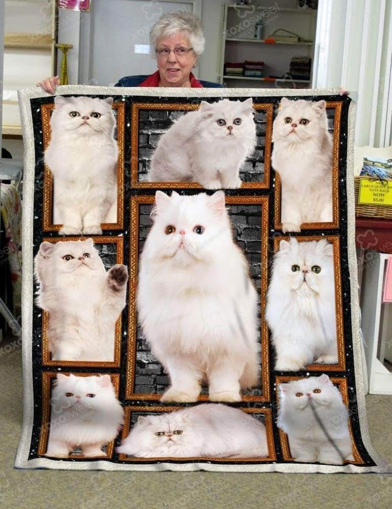 Persian Cat Sherpa Fleece Blanket