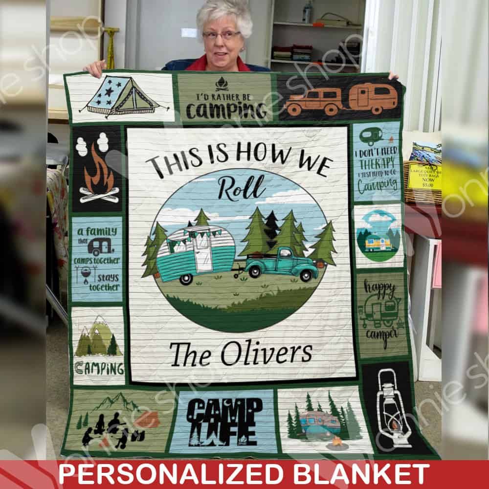Personalized Camping Quilt Blanket DHC05021248TD