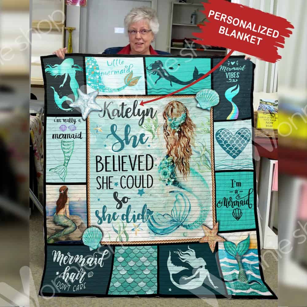 Personalized Mermaid Quilt Blanket DHC0602835TD