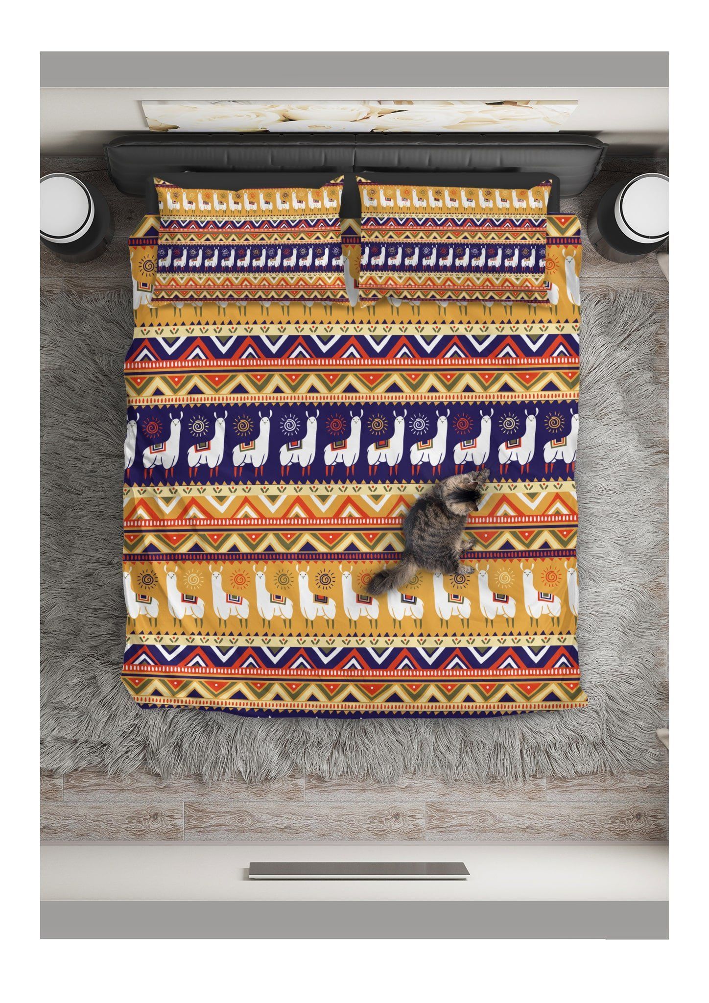 Llama In A Long Row Bedding Set