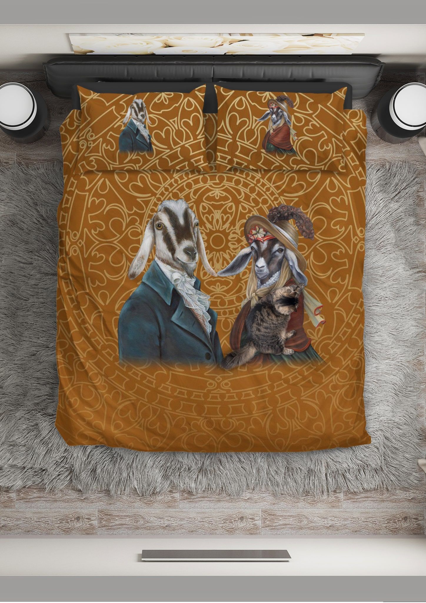 Goat Lady And Gentlemen Bedding Set
