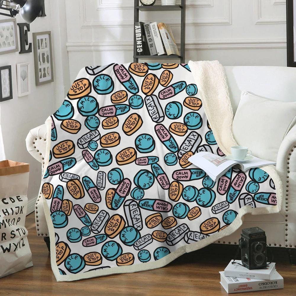 Pharmacy Relax Sherpa Fleece Blanket