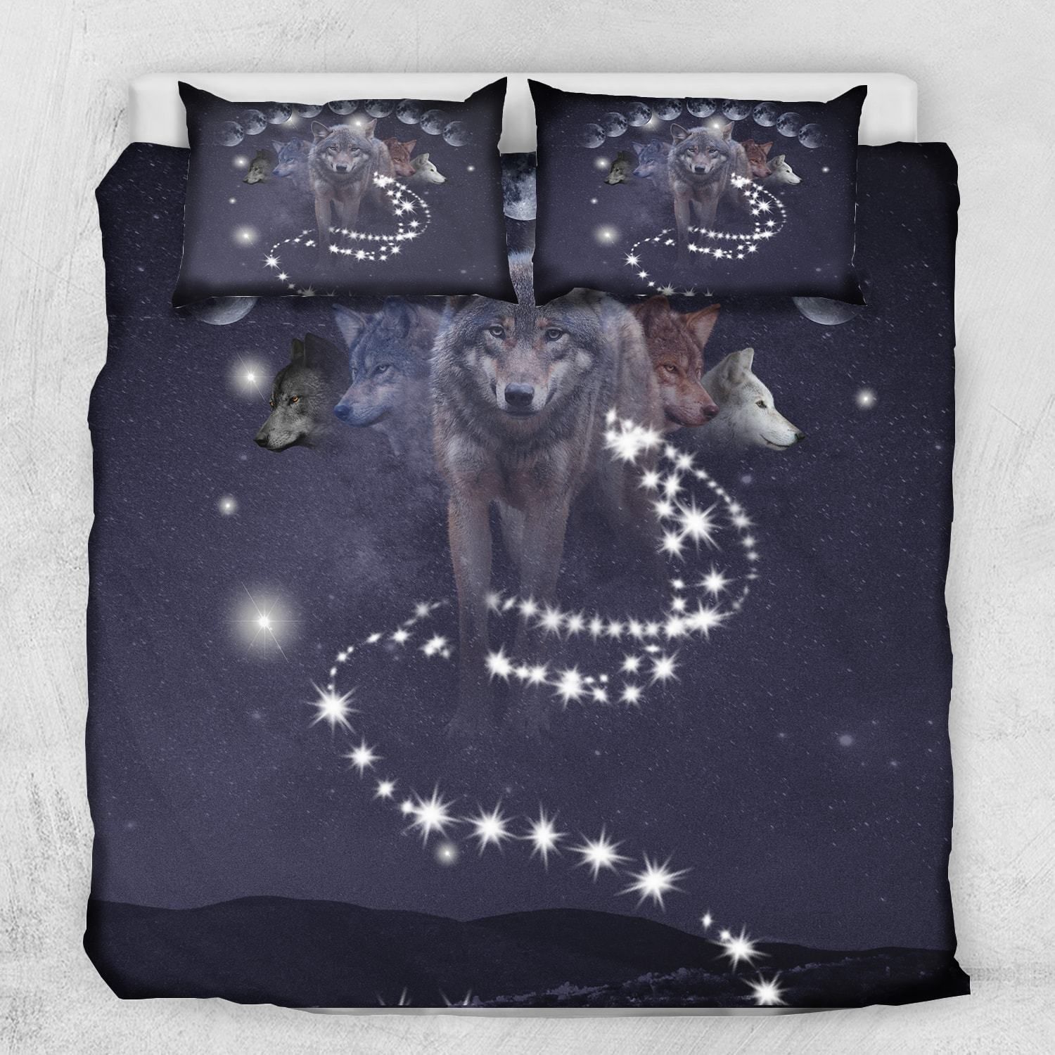 Phases Of Luna Wolf Bedding Set