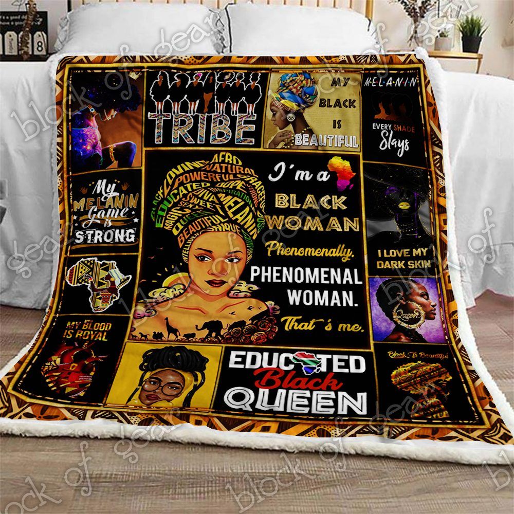 Phenomenal Black Woman Sherpa Fleece Blanket