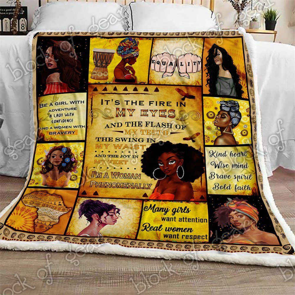 Phenomenal Woman Black Woman Sherpa Fleece Blanket