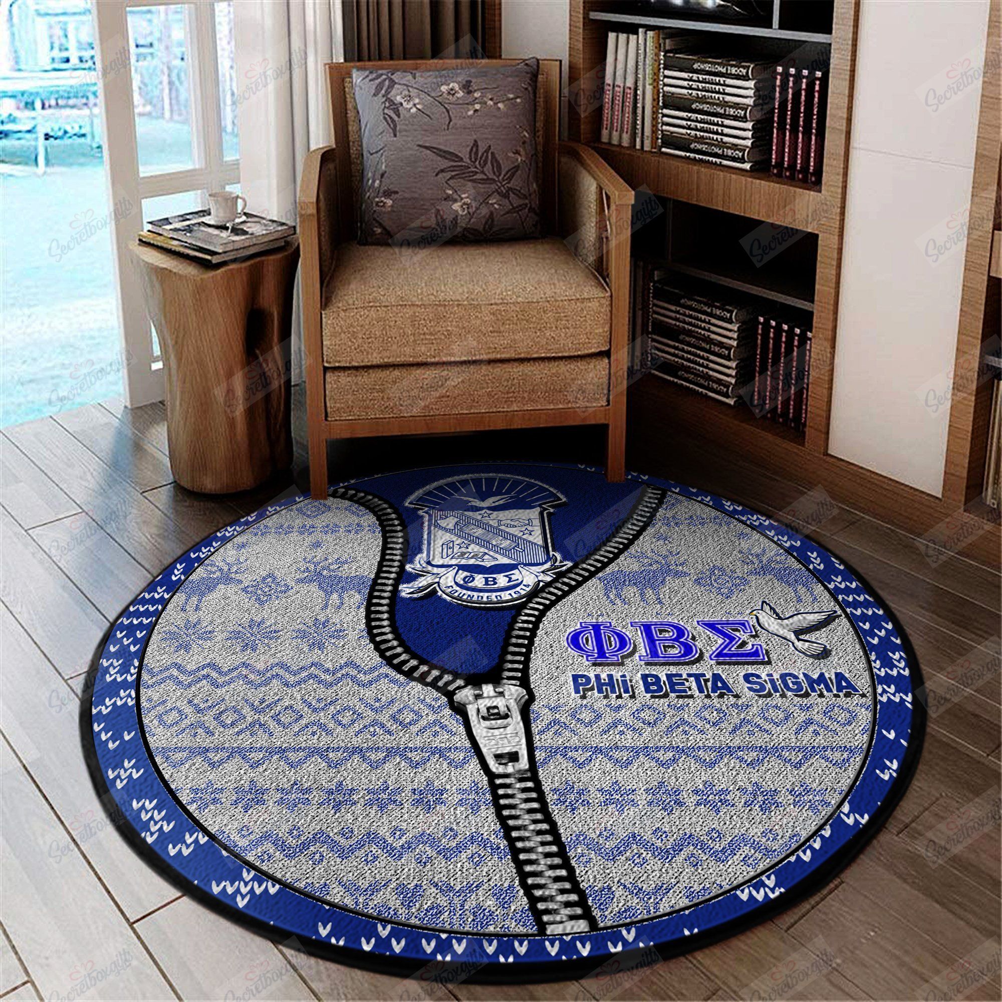 Phi Beta Sigma Christmas Round Carpet