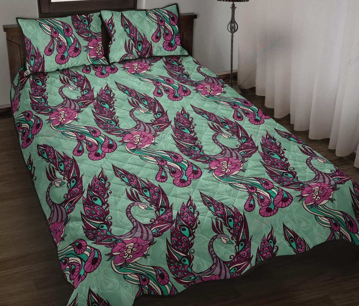 Phoenix Floral Pattern Printed Bedding Set