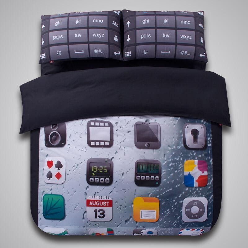 Phone Keyboard Rainy Day Bedding Set
