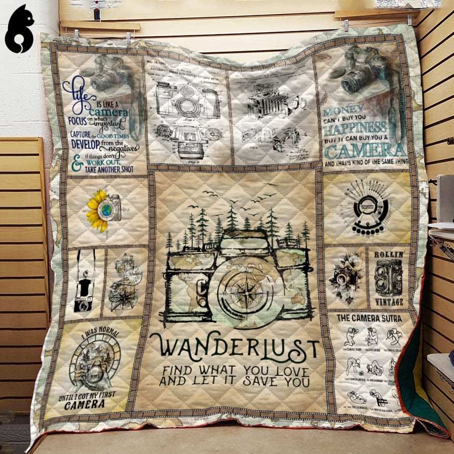 Photography Map Camera Quilt Blanket Dhc191225Vt