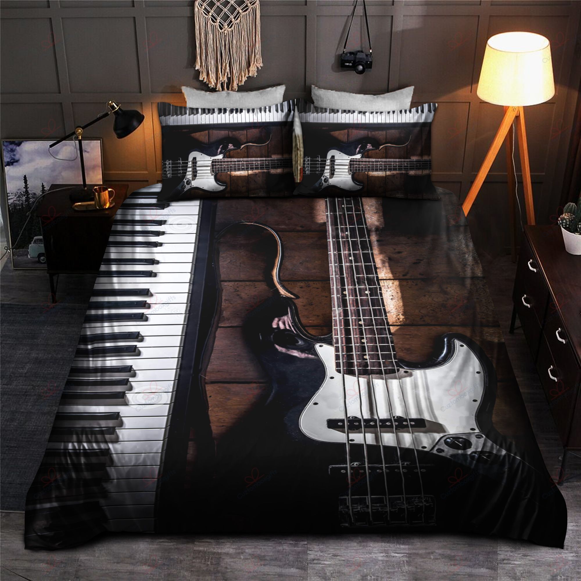 Piano And Electric Guitar Bedding Set