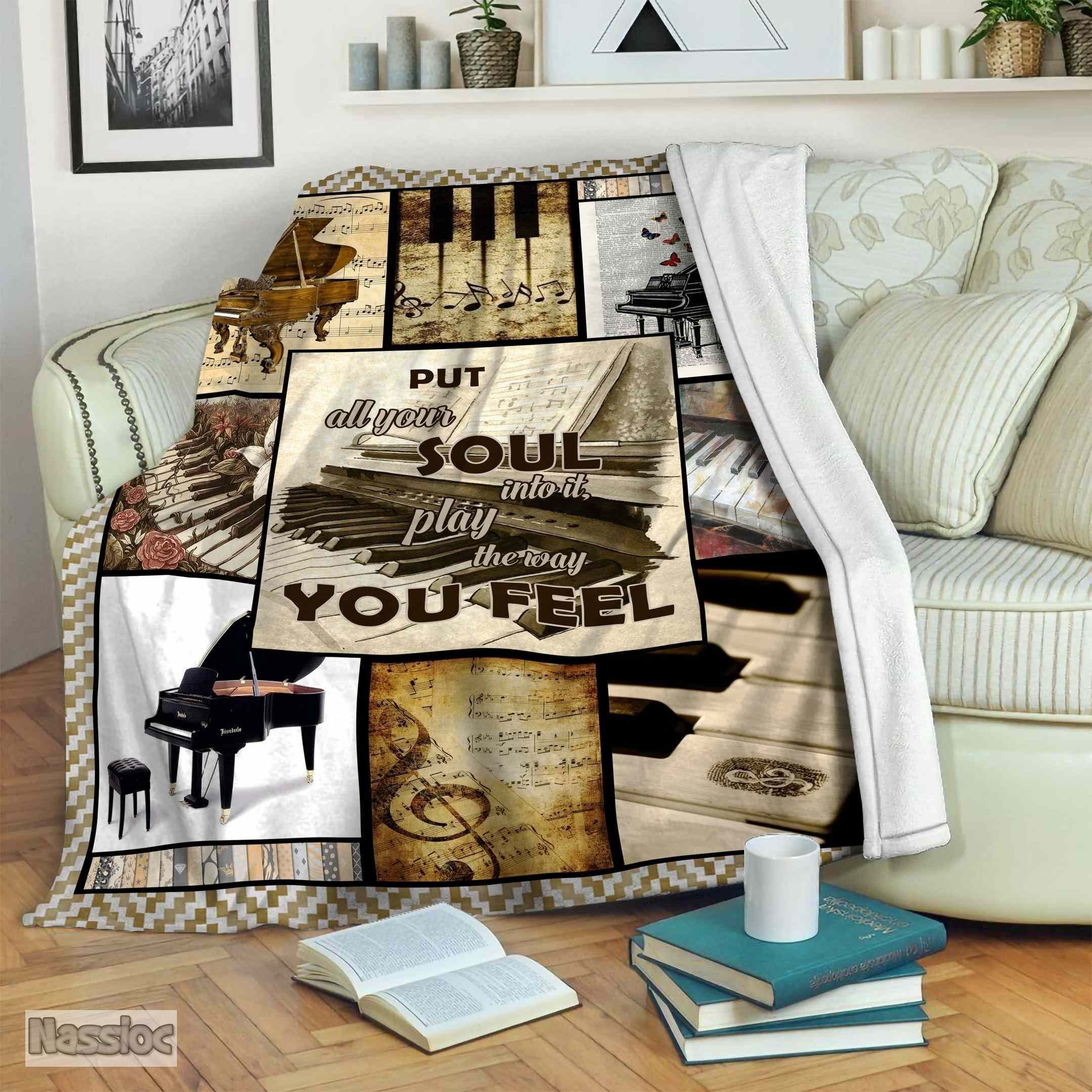 Piano Fleece Blanket
