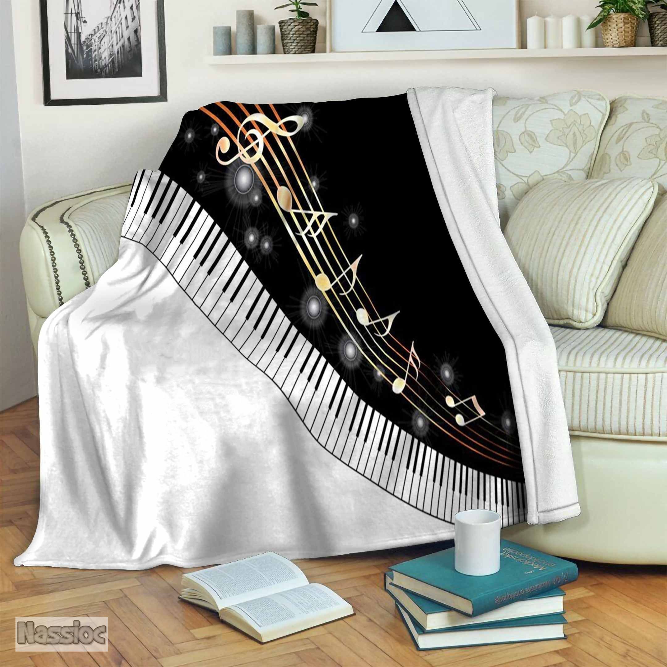 Piano Fleece Blanket