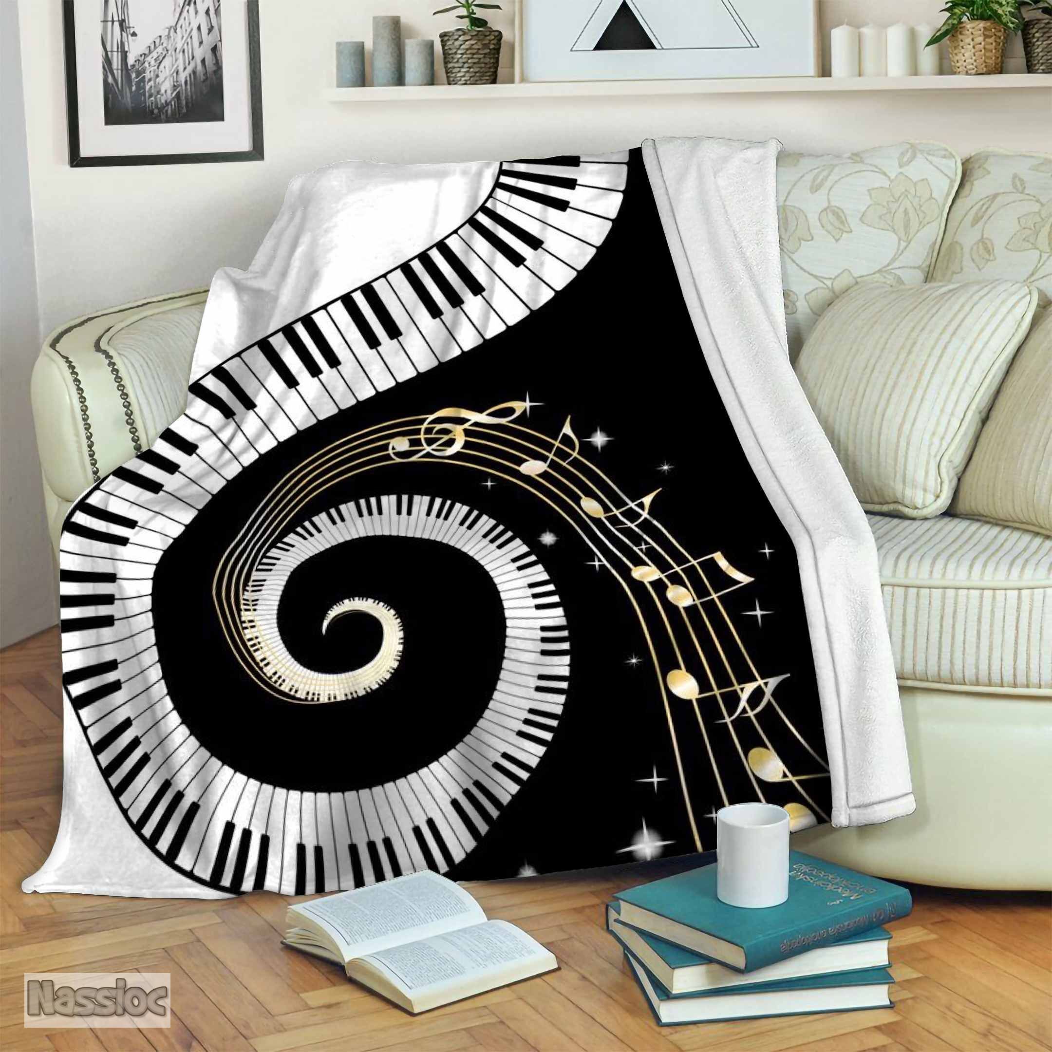 Piano Fleece Blanket