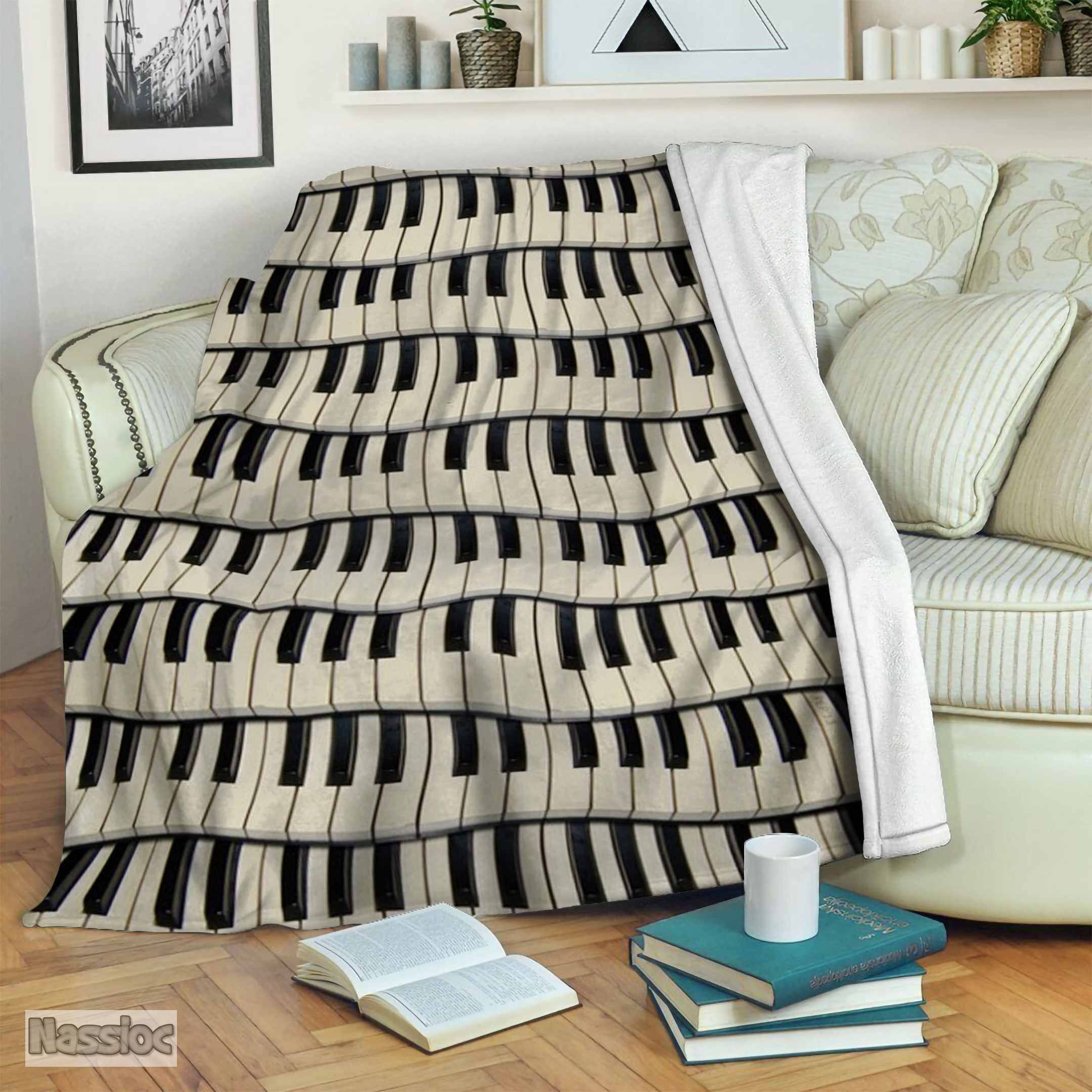 Piano Fleece Blanket