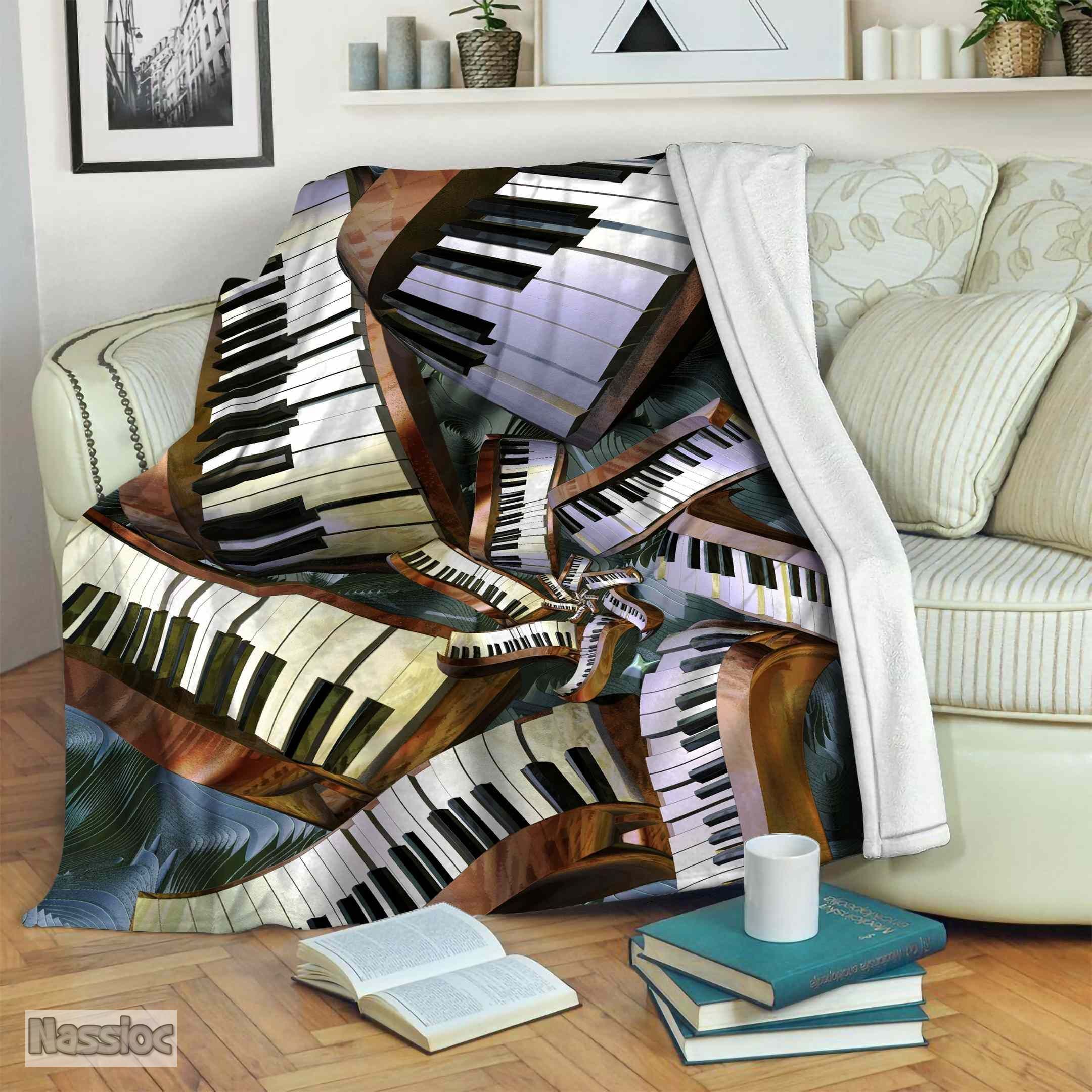 Piano Fleece Blanket