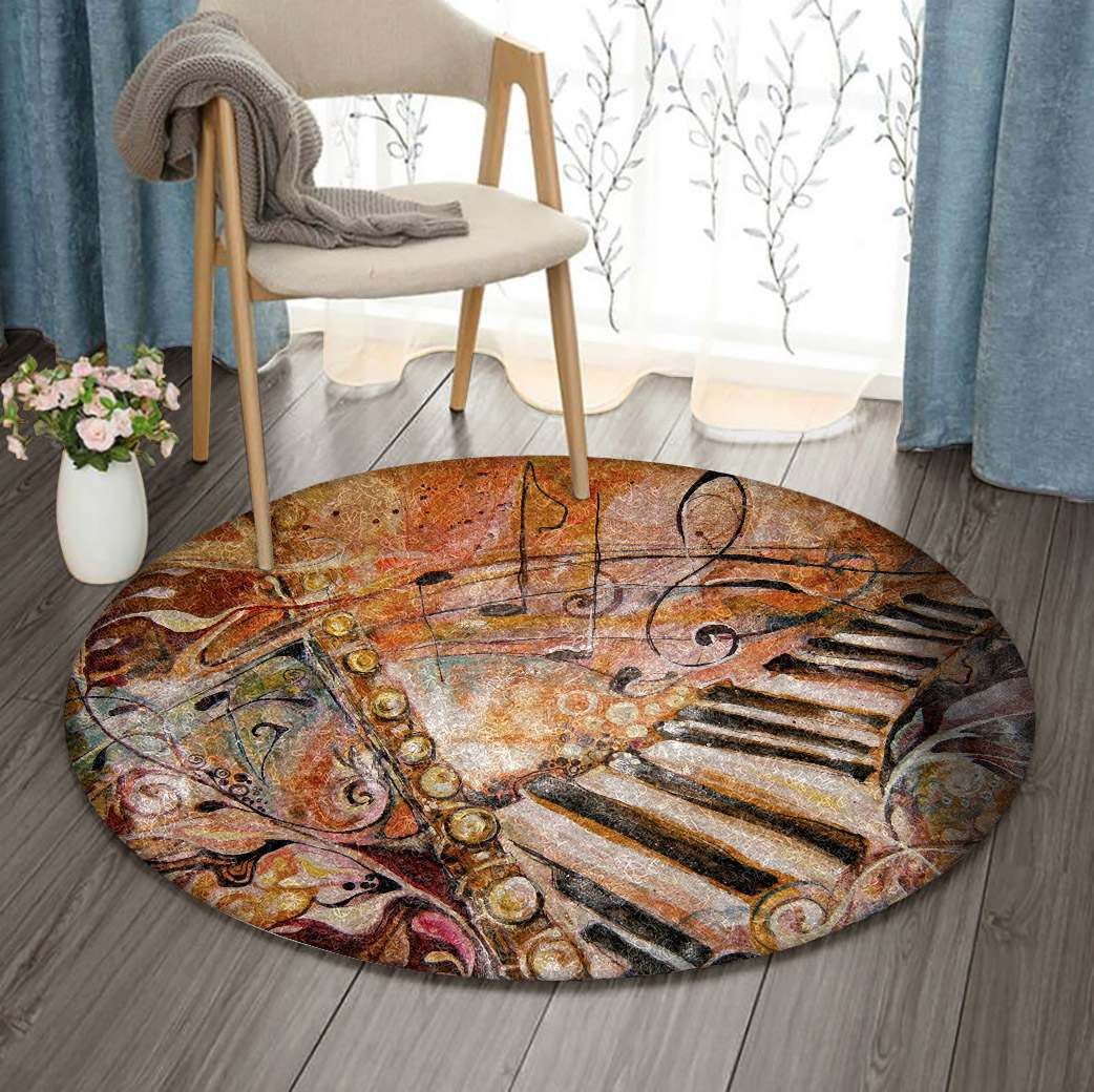 Piano Flute Round Carpet
