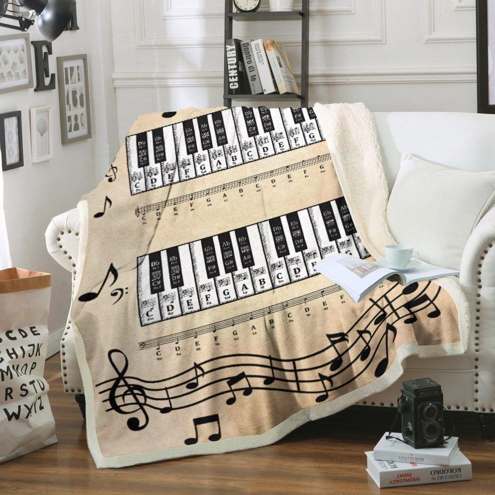Piano Sherpa Fleece Blanket