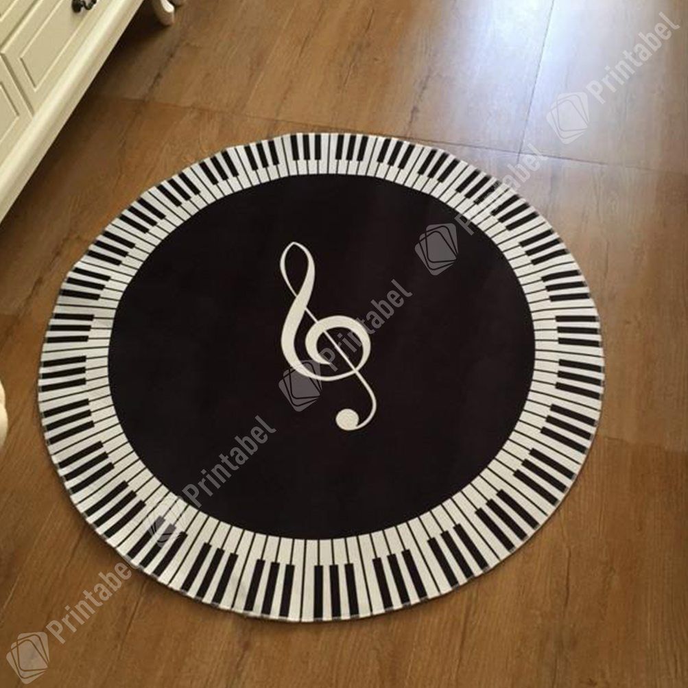Piano Keys Round Carpet