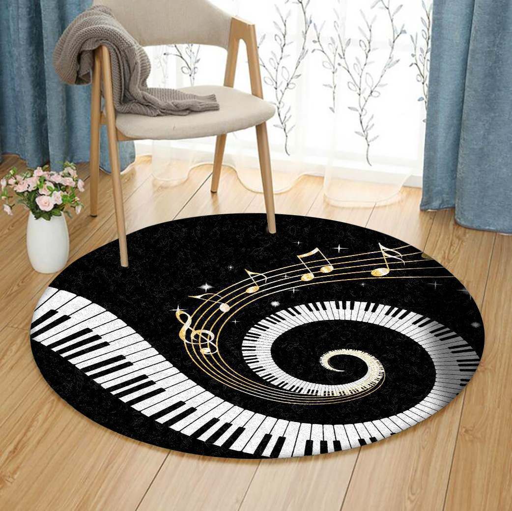 Piano Keys Round Carpet