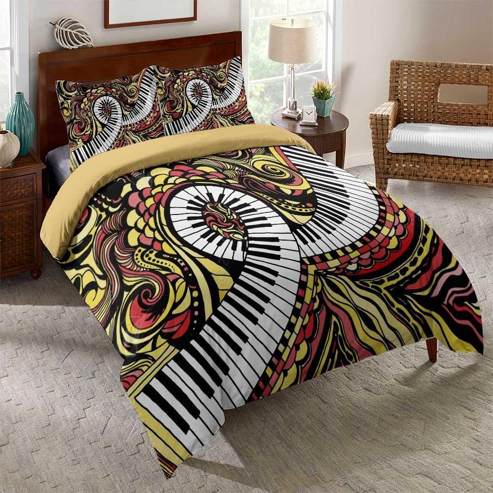 Piano Maze Music Printed Bedding Set