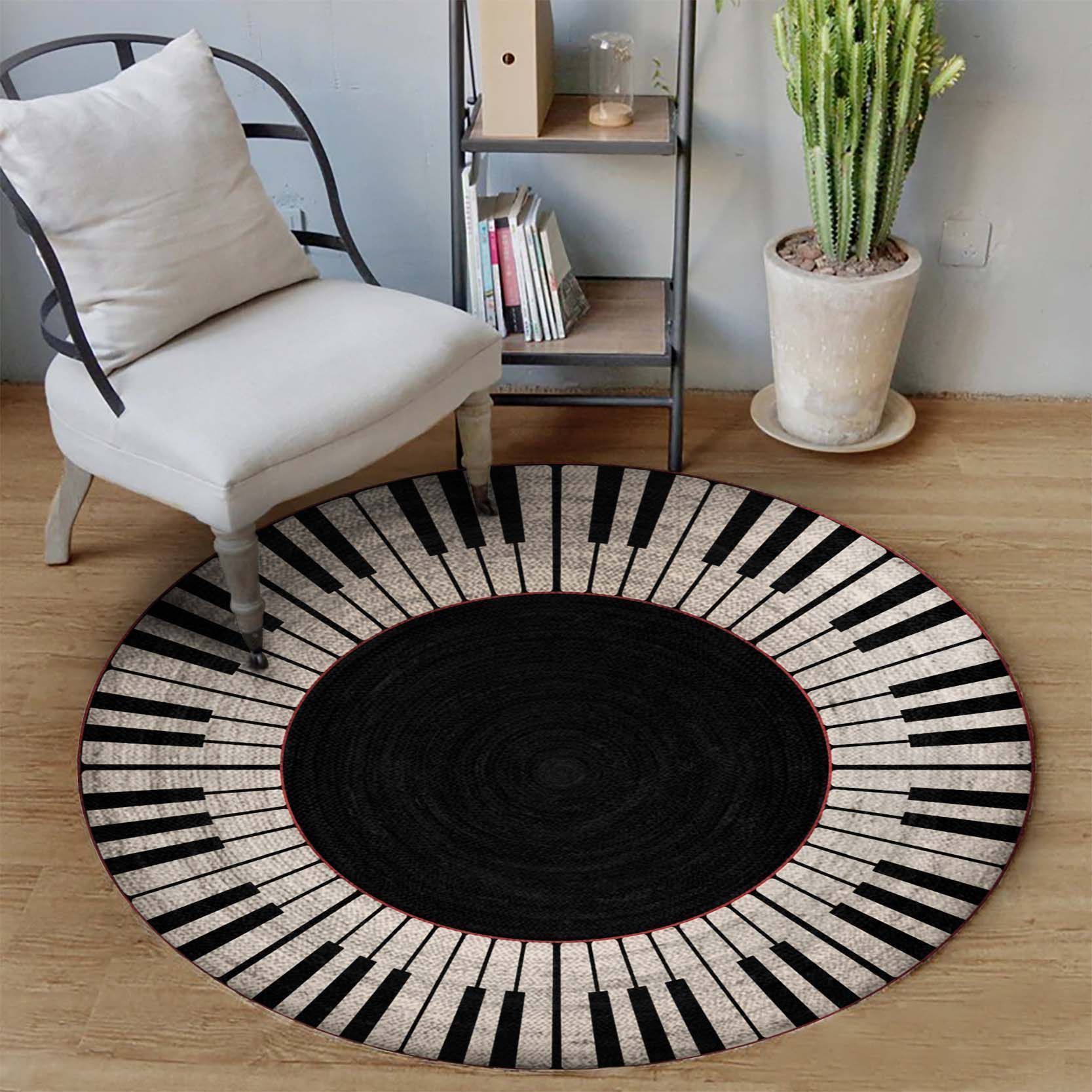 Piano Music Round Carpet