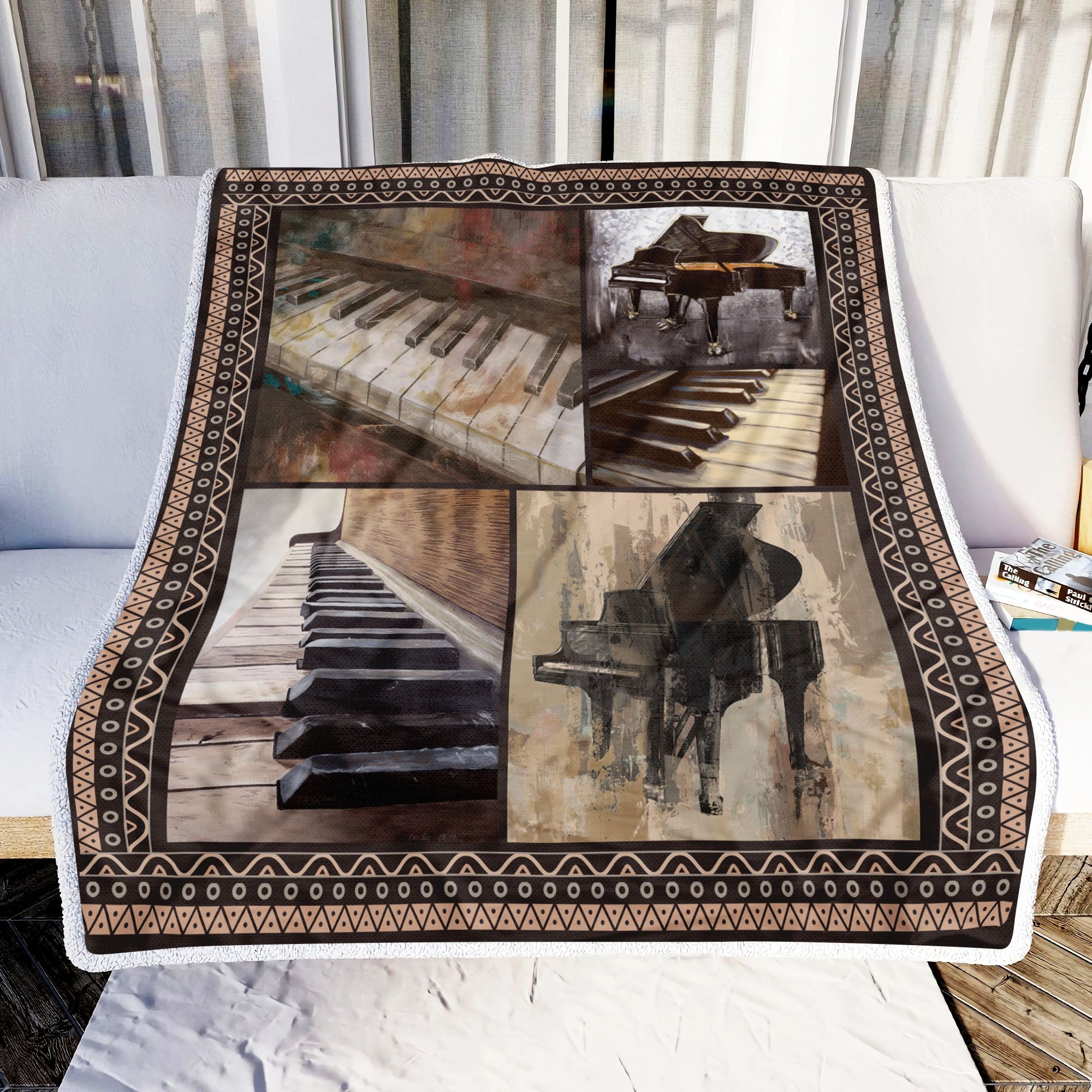 Piano Painting Fleece Blanket