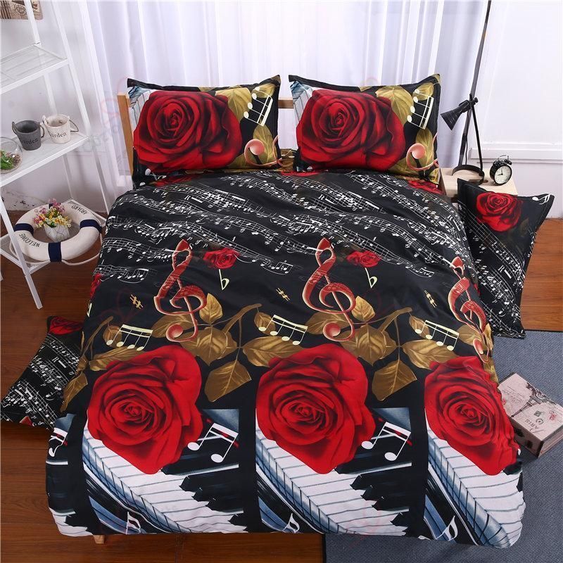 Piano Red Rose Bedding Set